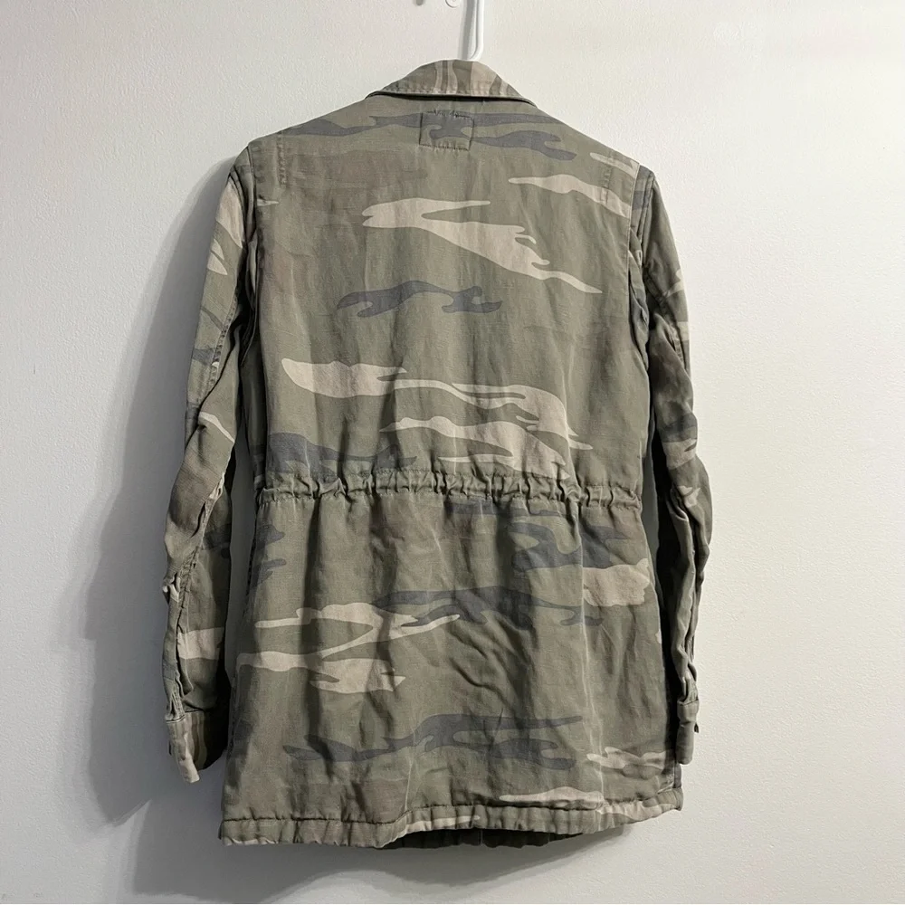 Rails Whitaker Tencel Linen Blend Camo Jacket w Faux Fur Lining Sz Medium Green - Picture 11 of 11